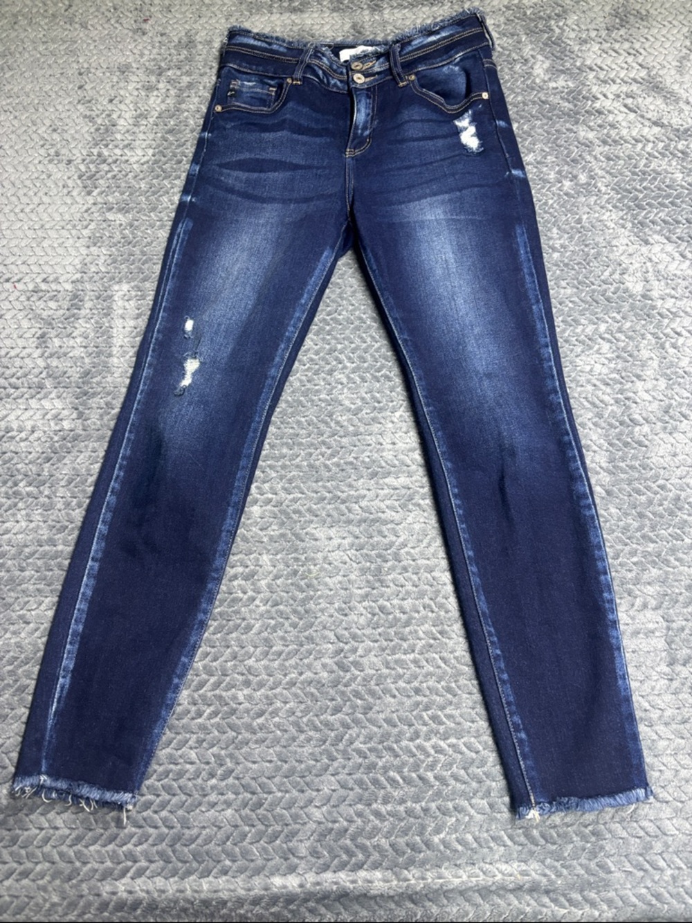 KanCan Indigo Blue Skinny Jeans with Subtle Distressing